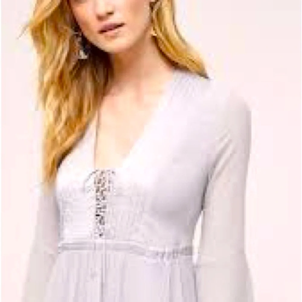 Anthropologie Ghost London Pale Blue Dress with Bell Sleeves - Picture 3 of 12